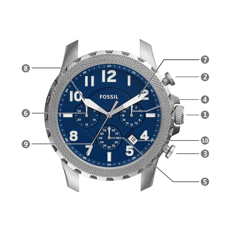 Fossil Bowman Chronograph Blue Dial Men's Watch- FS5604